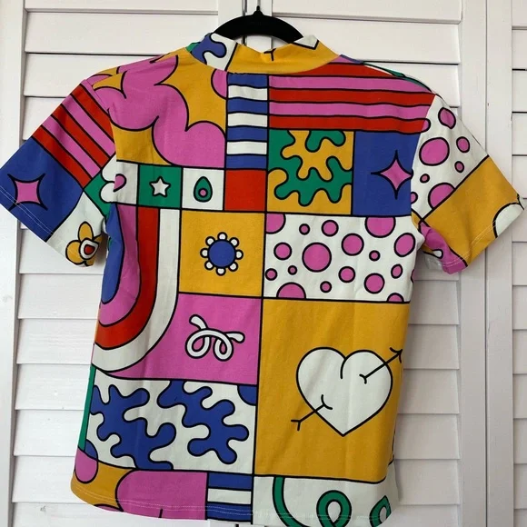 NWT Nooworks Mock Neck Tee-Wormiverse - Picture 2 of 5